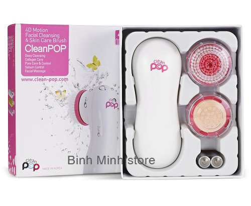 máy rửa mặt và đánh kem nền 4d clean pop massage mặt se khít lỗ chân lông